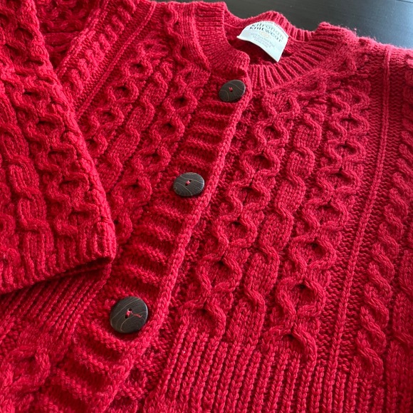 Kiloran Knitwear Sweater Medium Cardigan Fisherman cable knit Ireland Wool - Picture 5 of 8